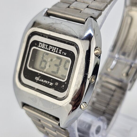 VTG 35MM Delphi Digital Men's Watch Gray Band 7"‎ New Battery LIGHT NOT WORKING - Picture 3 of 13